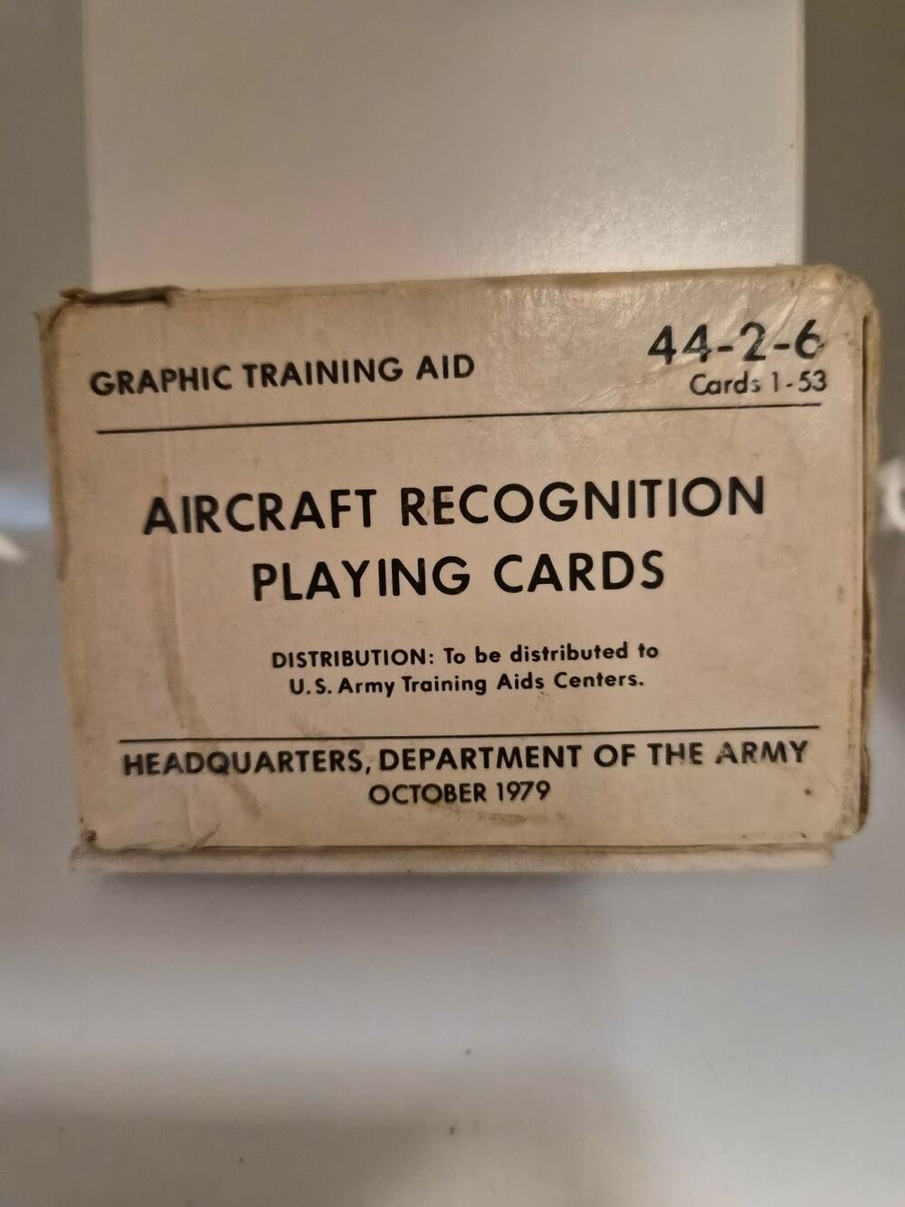U.S. Army Aircraft Recognition Playing Cards 1979 complete